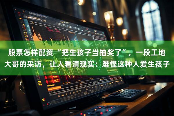 股票怎样配资 “把生孩子当抽奖了”,一段工地大哥的采访,让人看清现实:难怪这种人爱生孩子